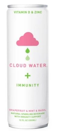 Can of cloud water + immunity grapefruit, mint and basil