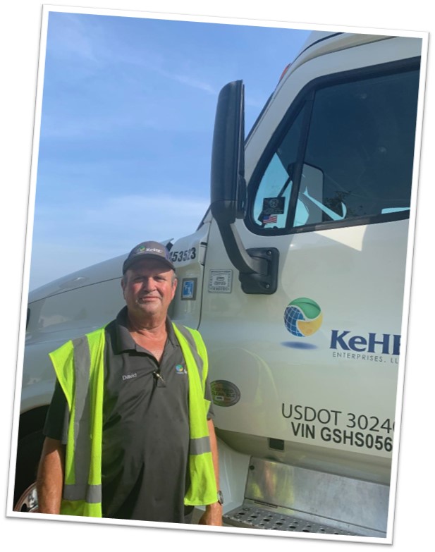 KeHE truck driver, David, proud to show off his Truckers Against Trafficking certification