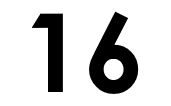 Graphic of the number 16.