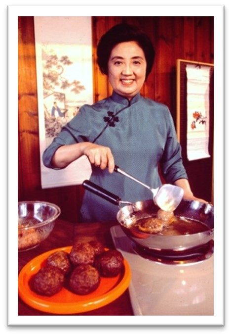 Joyce Chen, founder of Joyce Chen Foods, cooking a Chinese dish