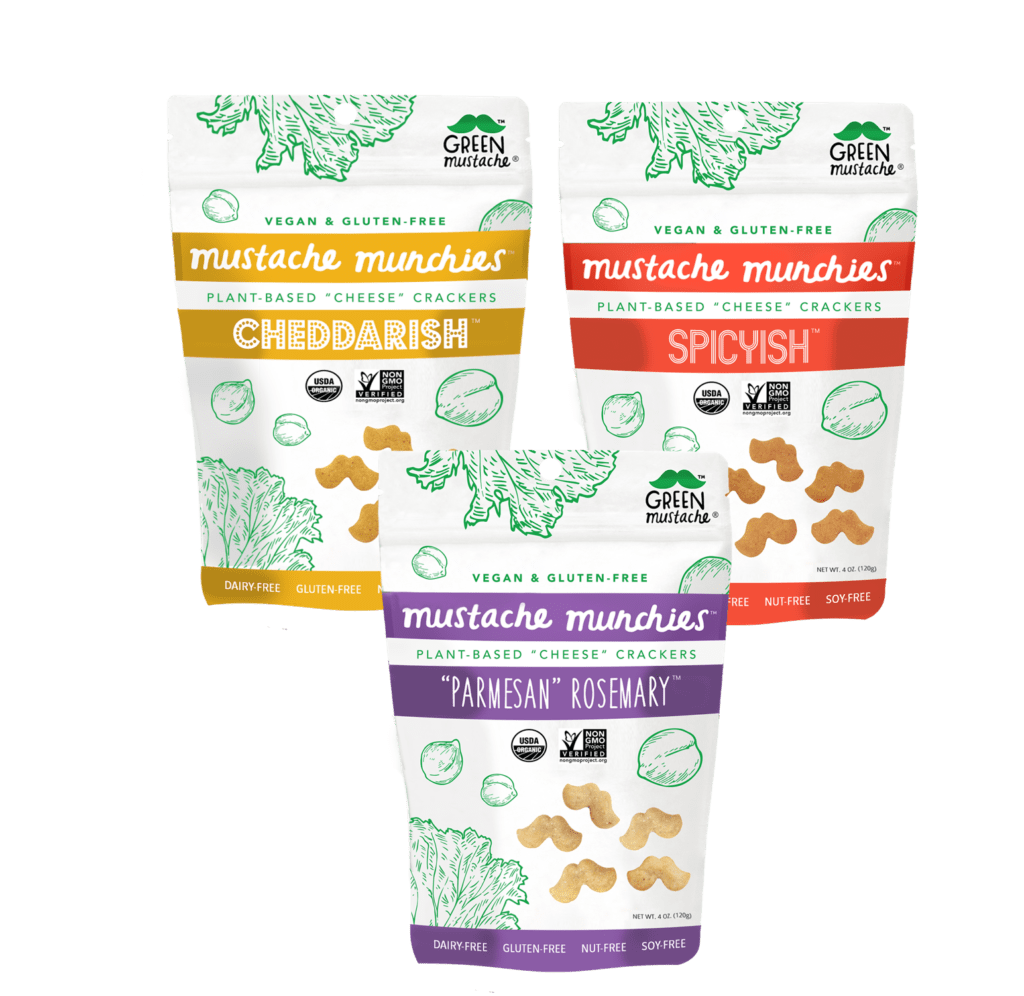 Green Mustache plant-based cheese crackers