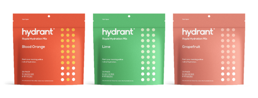 Hydrant's rapid hydration electrolyte mixes